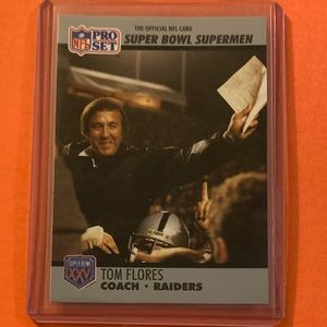 Tom Flores #25 1990 Pro Set [Super Bowl 160] Football Trading Card